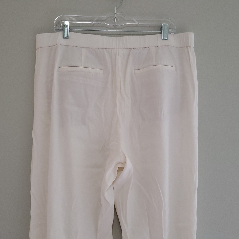 J. Jill Love Linen Wide Leg Pants XL Cream Ivory Pockets Lagenlook Coastal Beach - Picture 7 of 16
